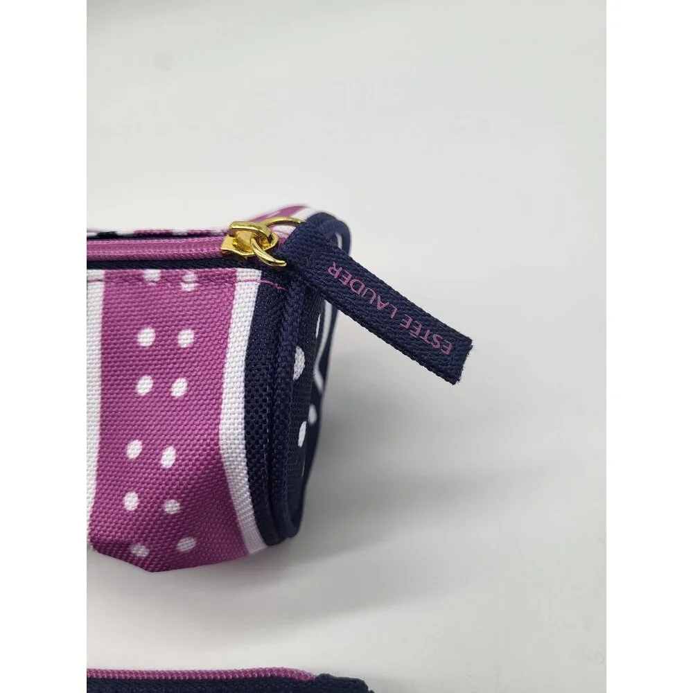 Estee Lauder Cosmetic/Makeup/Travel Pouches X 2 Purple Blue